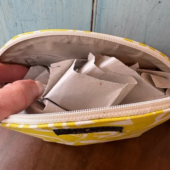 Kate Spade Citron & White Palm Print Cosmetics Bag - Picture 8 of 9